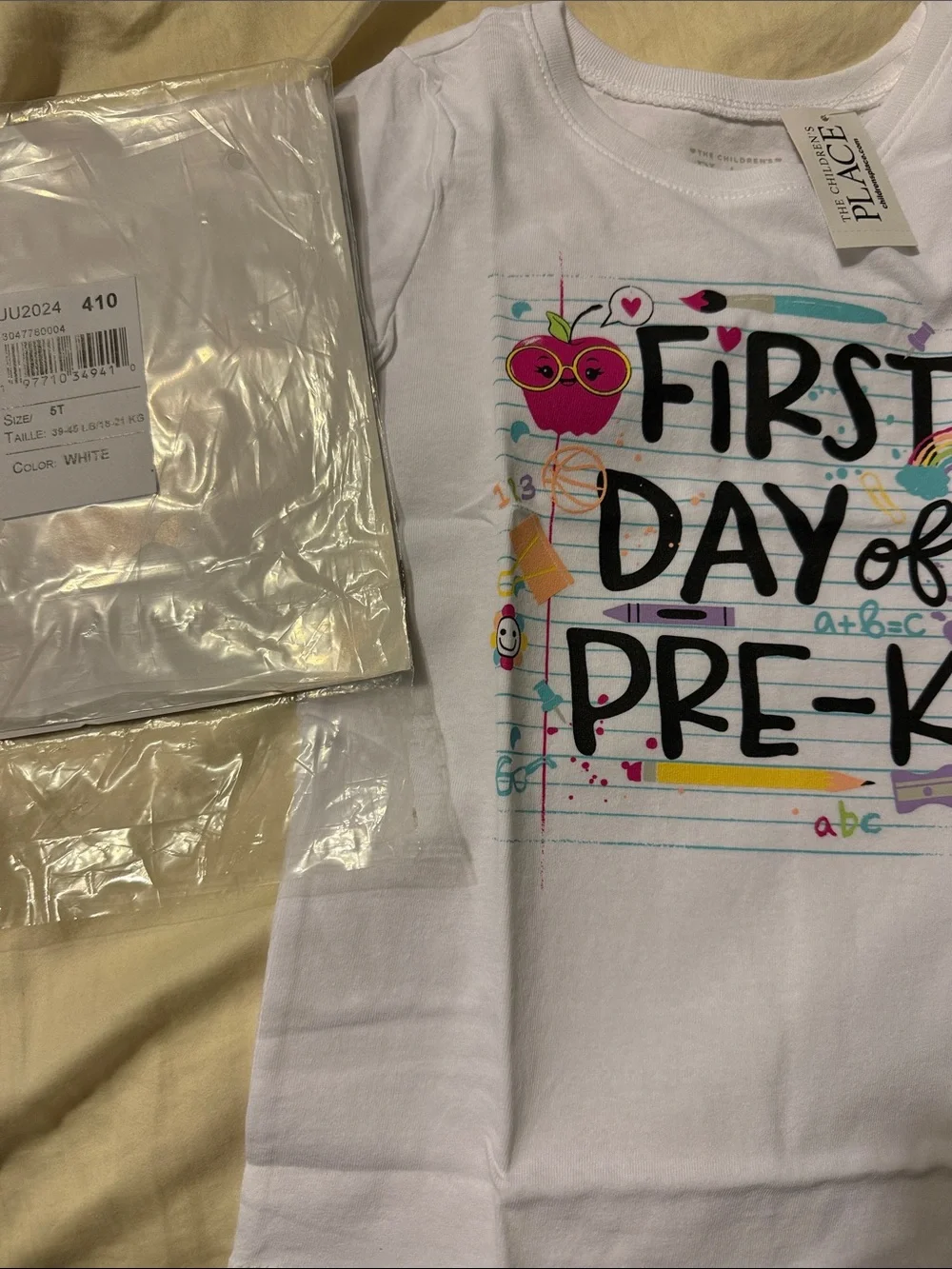 The Children's Place White 'First Day of Pre-K' Colorful Graphic Tee